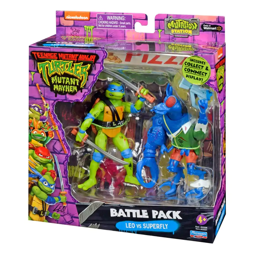 Teenage Mutant Ninja Turtles akcijske figure Leonardo vs. Super Fly 11 cm fotografija izdelka