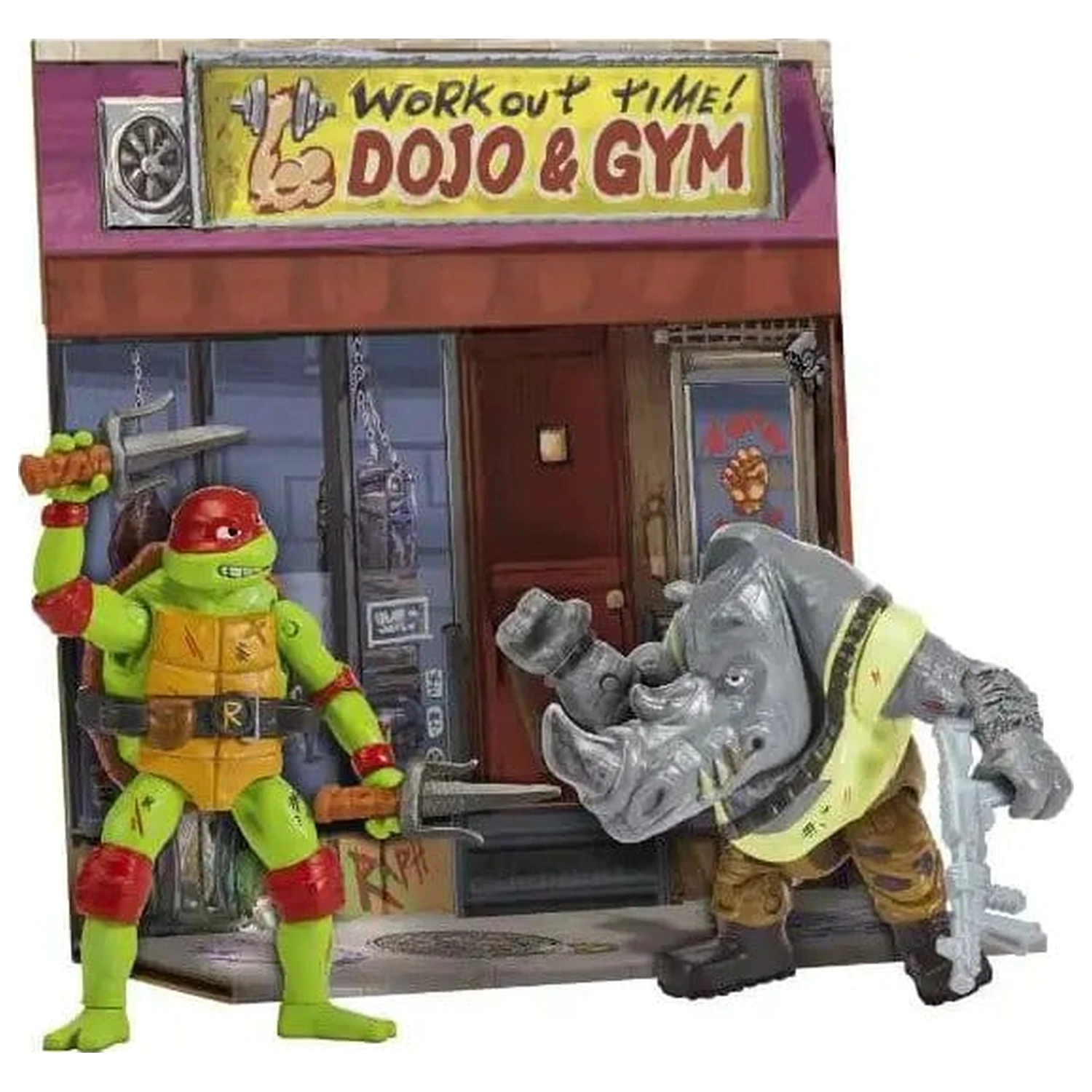Teenage Mutant Ninja Turtles: Mutant Mayhem Battle Pack Akcijske figure Raphael proti Rocksteady 11 cm fotografija izdelka
