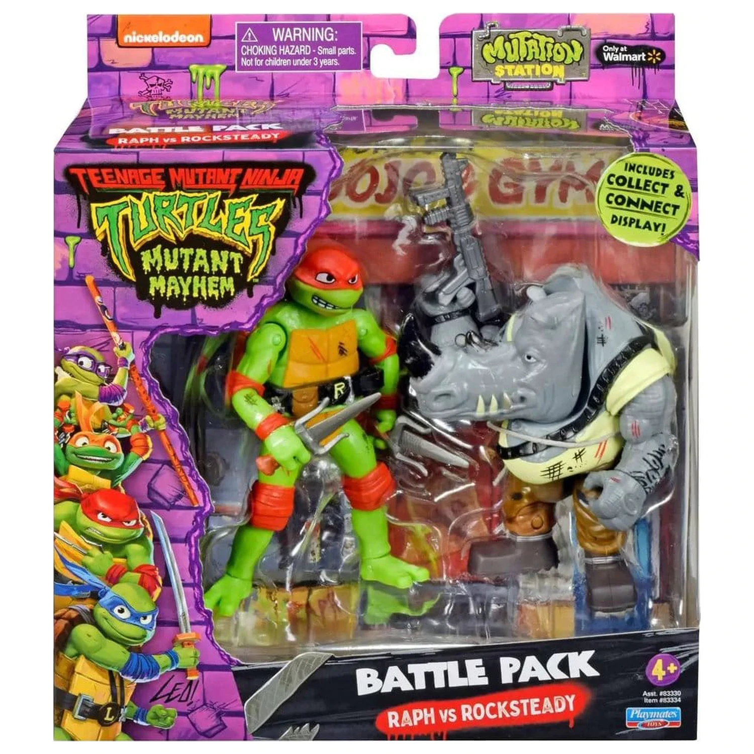 Teenage Mutant Ninja Turtles: Mutant Mayhem Battle Pack Akcijske figure Raphael proti Rocksteady 11 cm fotografija izdelka