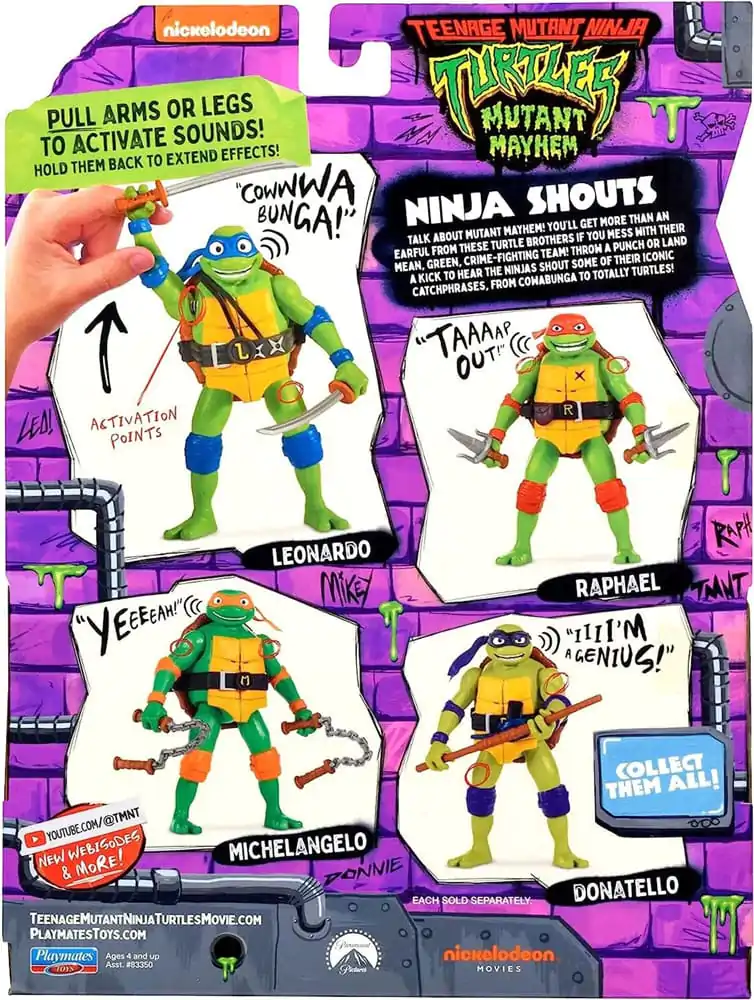 Teenage Mutant Ninja Turtles: Mutant Mayhem Ninja Shouts Akcijska figura Donatello 14 cm fotografija izdelka