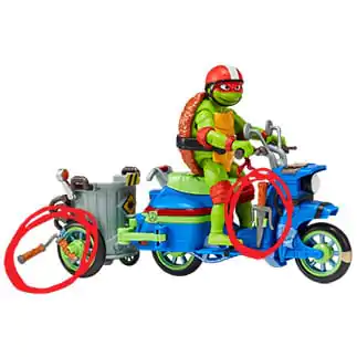 Teenage Mutant Ninja Turtles: Mutant Mayhem Akcijska figura Raphael & Scooter z prikolico 11 cm fotografija izdelka