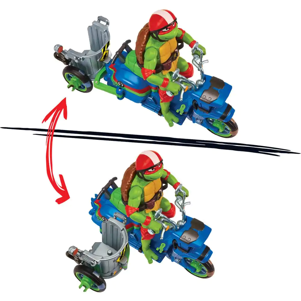 Teenage Mutant Ninja Turtles: Mutant Mayhem Akcijska figura Raphael & Scooter z prikolico 11 cm fotografija izdelka