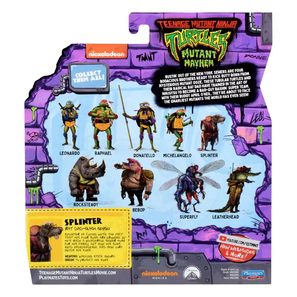 Teenage Mutant Ninja Turtles: Mutant Mayhem akcijska figura Splinter 10 cm fotografija izdelka
