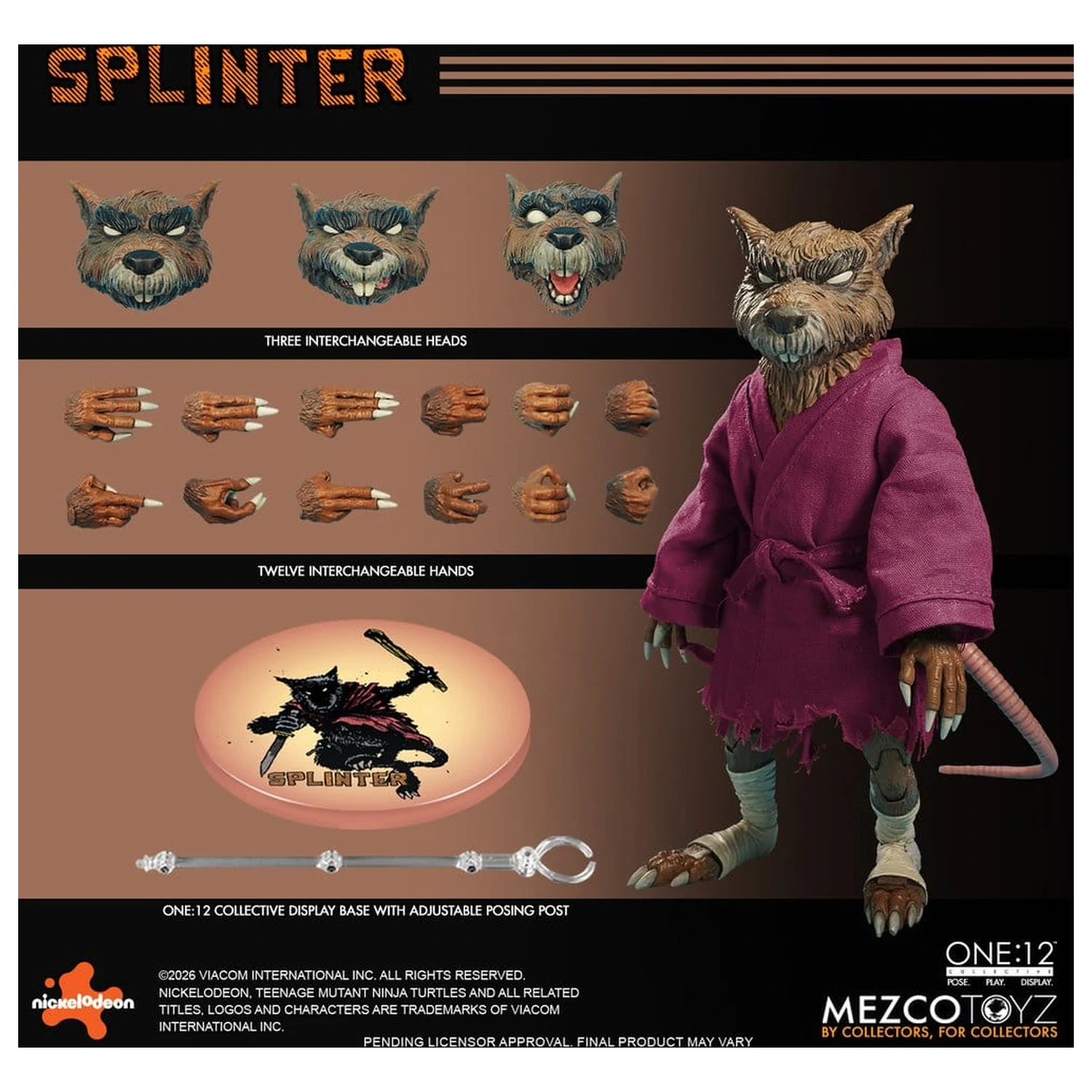 Teenage Mutant Ninja Turtles One:12 Collective Akcijska figura 1/12 Splinter 17 cm fotografija izdelka