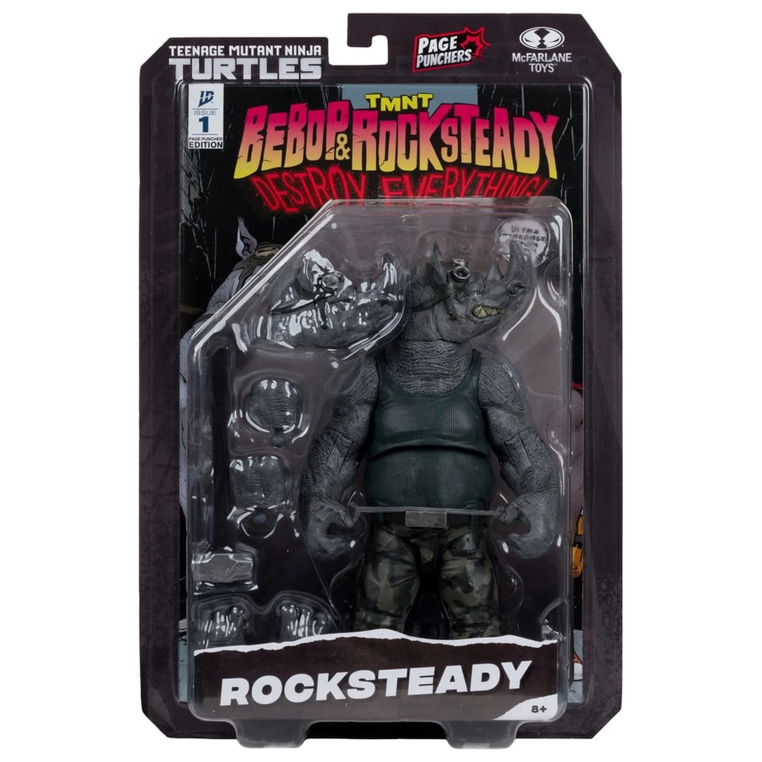 Teenage Mutant Ninja Turtles Page Punchers figurica Rocksteady 17 cm fotografija izdelka