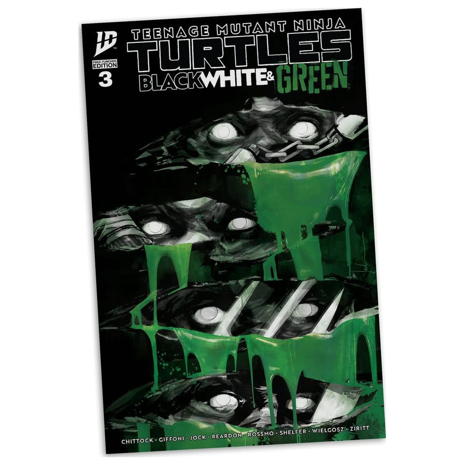 Teenage Mutant Ninja Turtles Page Punchers akcijska figura (črno bela in zelena) (Red Platinum Edition) 13 cm fotografija izdelka