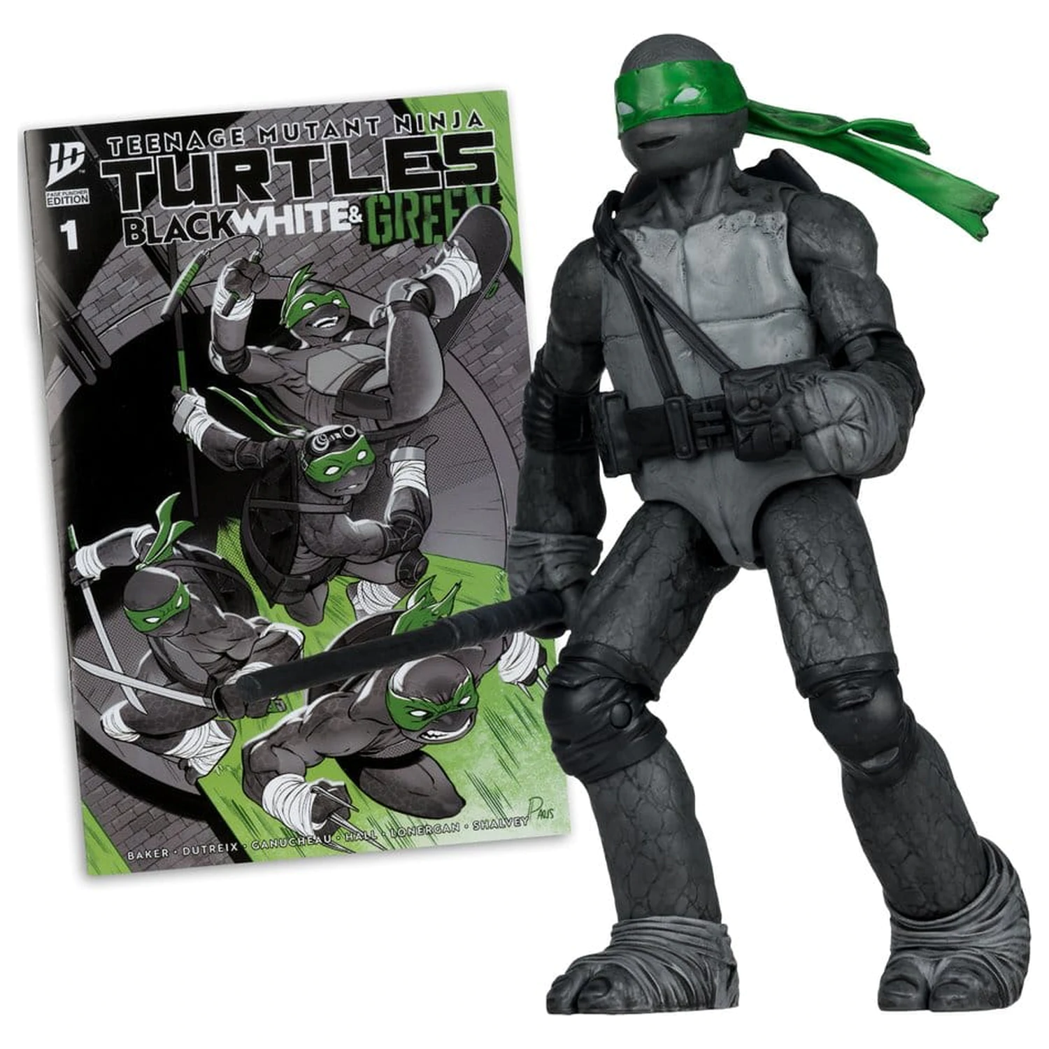 Teenage Mutant Ninja Turtles Page Punchers akcijska figura Donatello (črna, bela in zelena) (Red Platinum Edition) 13 cm fotografija izdelka