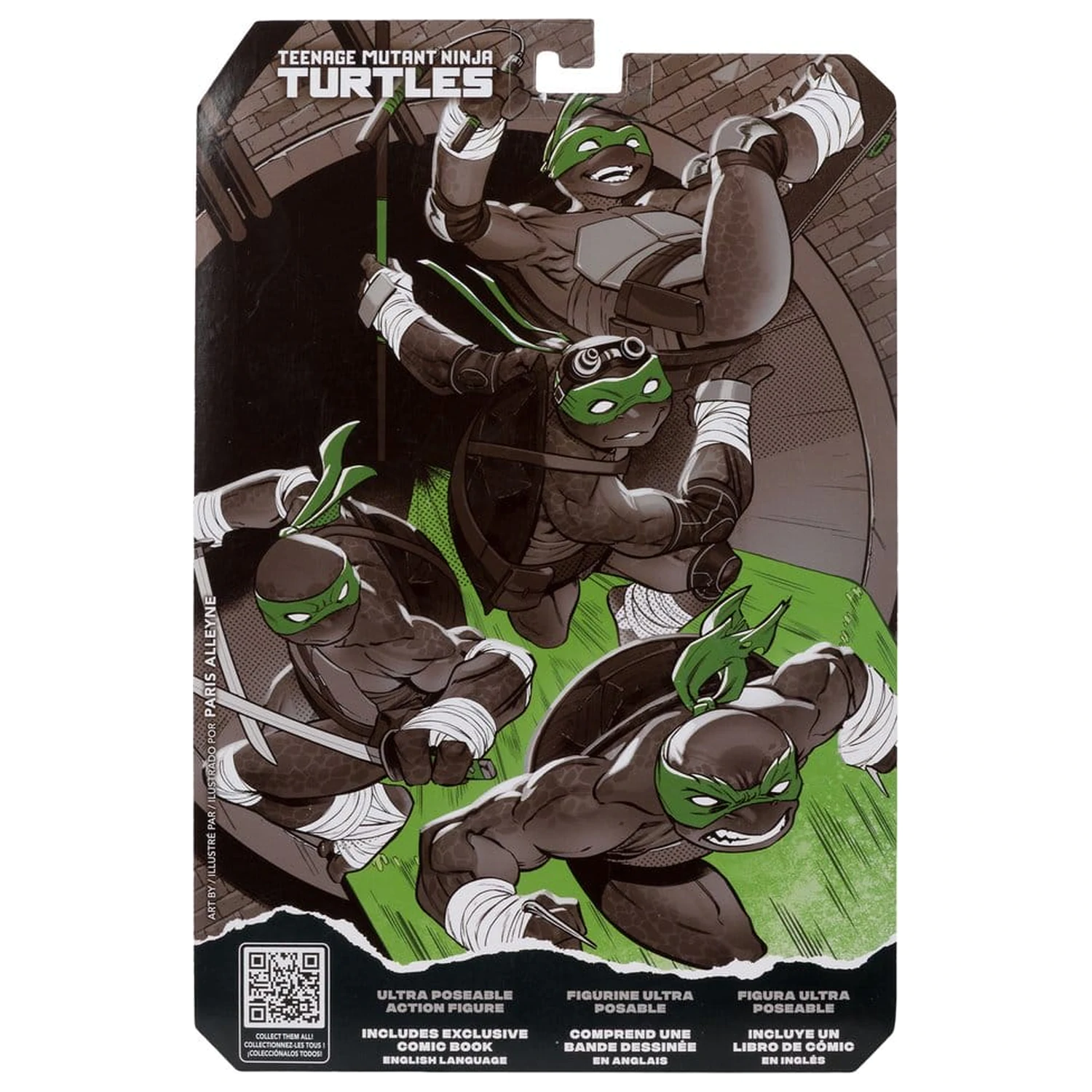 Teenage Mutant Ninja Turtles Page Punchers akcijska figura Donatello (črna, bela in zelena) (Red Platinum Edition) 13 cm fotografija izdelka