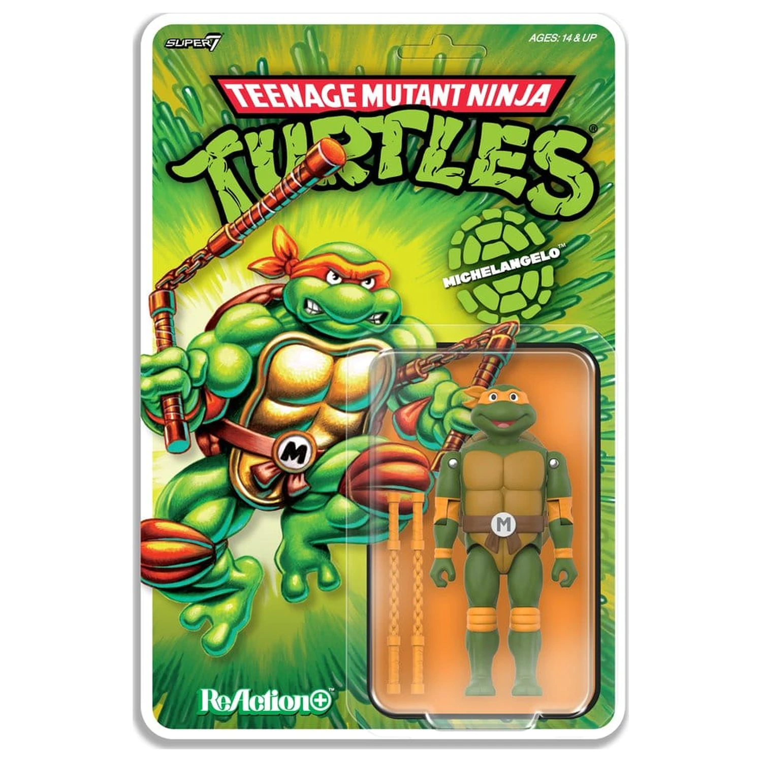Teenage Mutant Ninja Turtles ReAction+ akcijska figura Val 02 Michelangelo fotografija izdelka