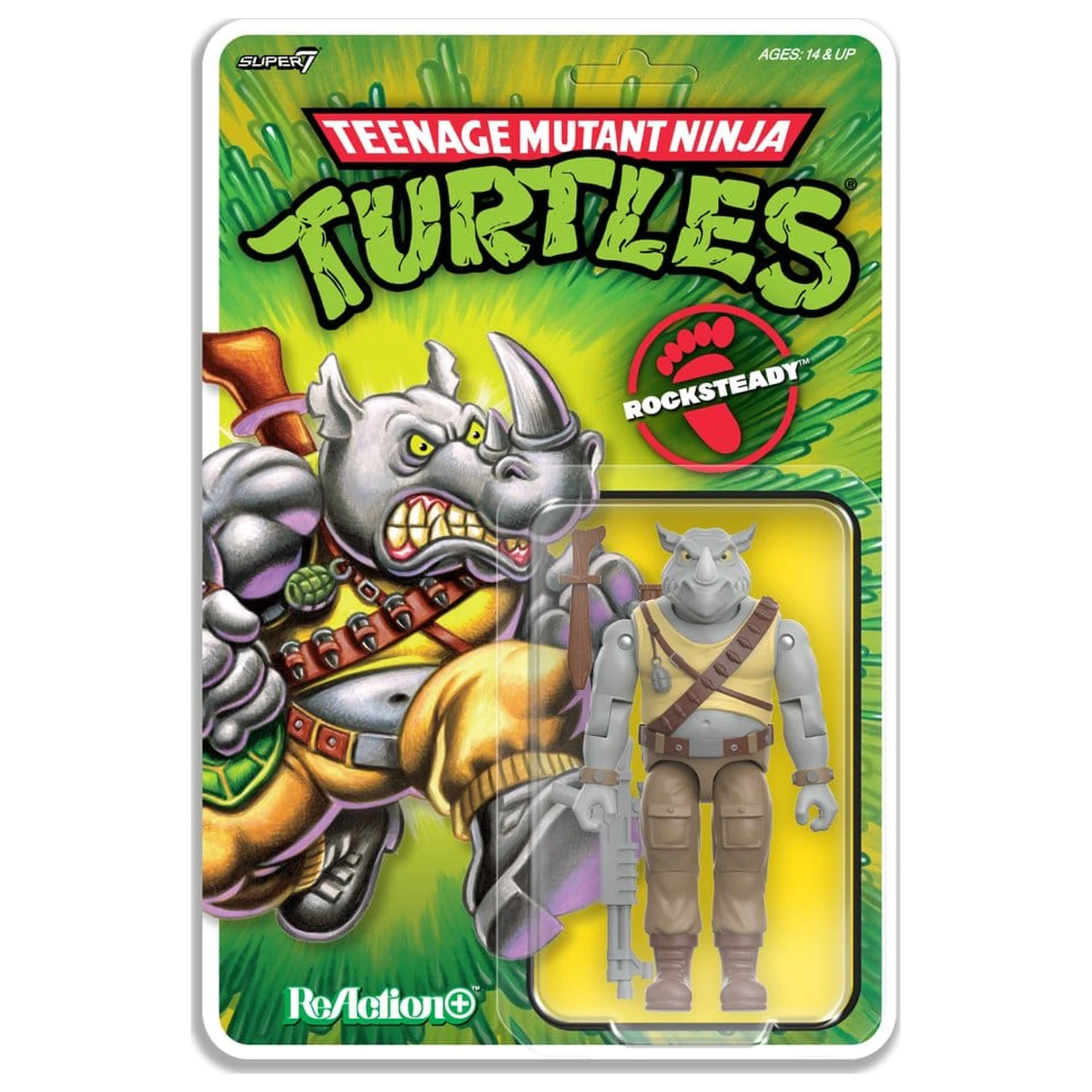 Teenage Mutant Ninja Turtles ReAction+ akcijska figura Wave 02 Rocksteady fotografija izdelka