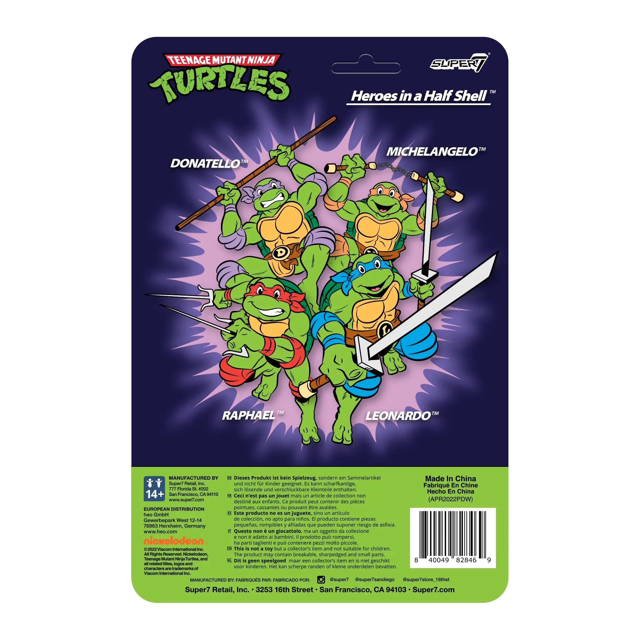 Teenage Mutant Ninja Turtles ReAction akcijska figura Michelangelo 10 cm fotografija izdelka