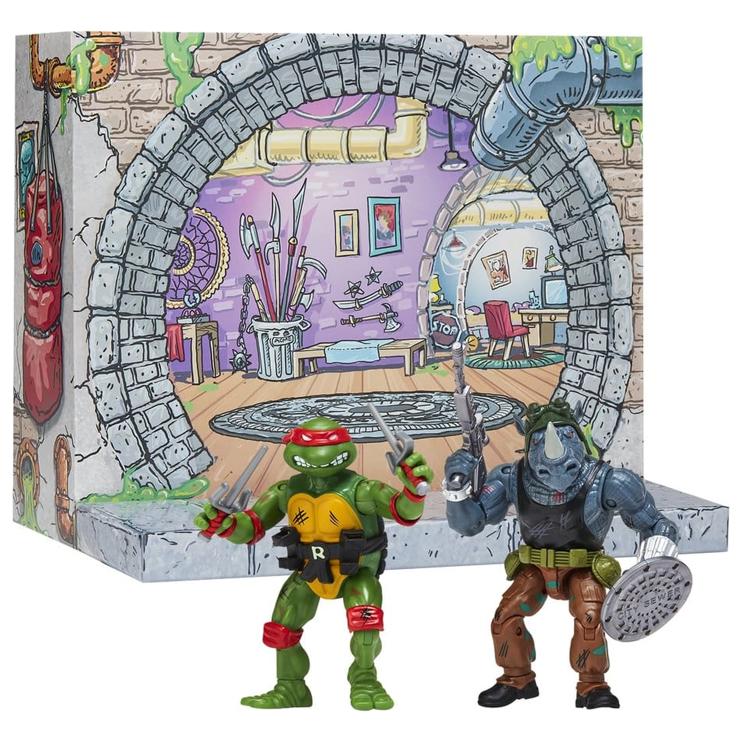 Teenage Mutant Ninja Turtles: Remastered akcijske figure Raphael proti Rocksteadyju fotografija izdelka