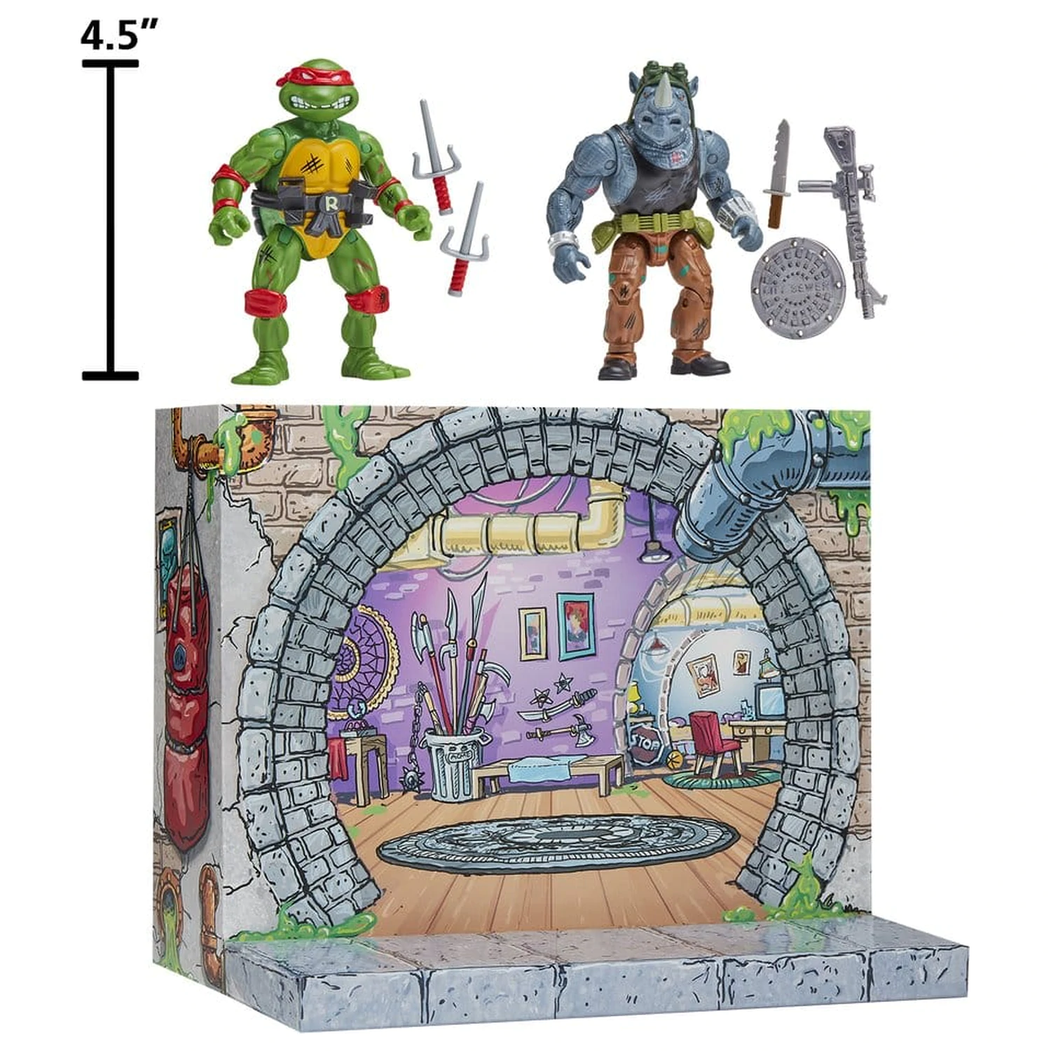 Teenage Mutant Ninja Turtles: Remastered akcijske figure Raphael proti Rocksteadyju fotografija izdelka