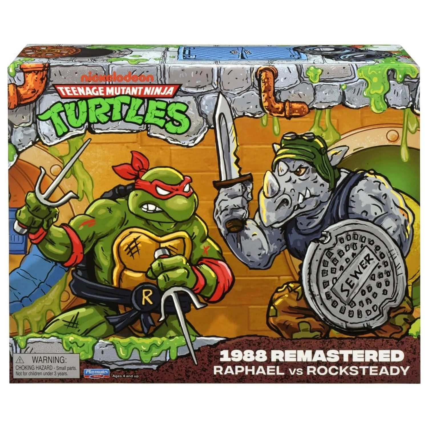 Teenage Mutant Ninja Turtles: Remastered akcijske figure Raphael proti Rocksteadyju fotografija izdelka