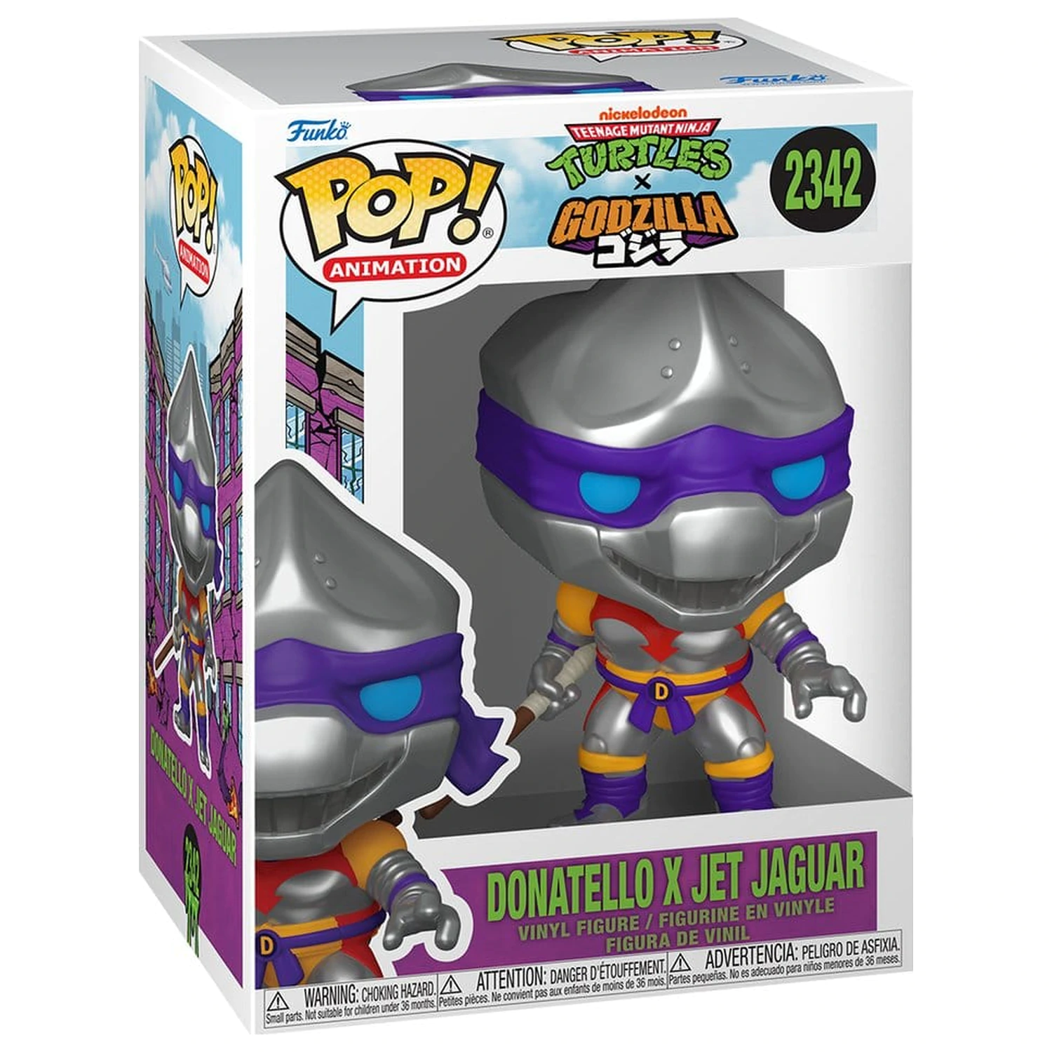 Teenage Mutant Ninja Turtles x Godzilla Funko POP! Animation Vinilna figura Donatello x Jet Jaguar 9 cm fotografija izdelka