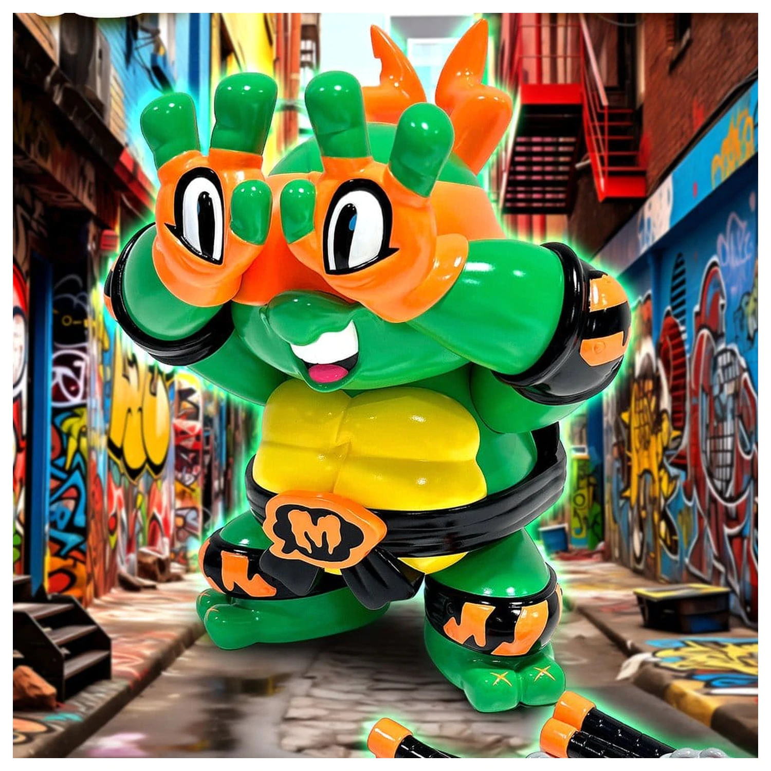 Teenage Mutant Ninja Turtles x Grape Brain Vinilna figura Michelangelo 24 cm fotografija izdelka