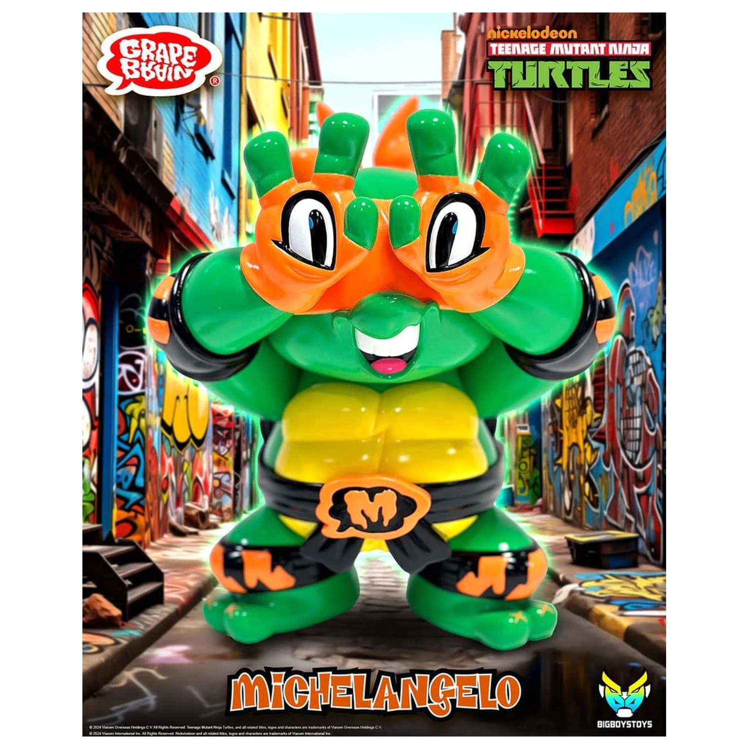 Teenage Mutant Ninja Turtles x Grape Brain Vinilna figura Michelangelo 24 cm fotografija izdelka