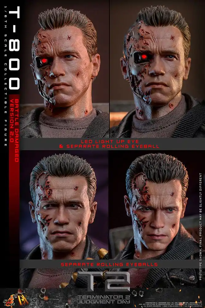 Terminator 2 Movie Masterpiece akcijska figura 1/6 T-800 Battle Damaged Version 2.0 32 cm fotografija izdelka