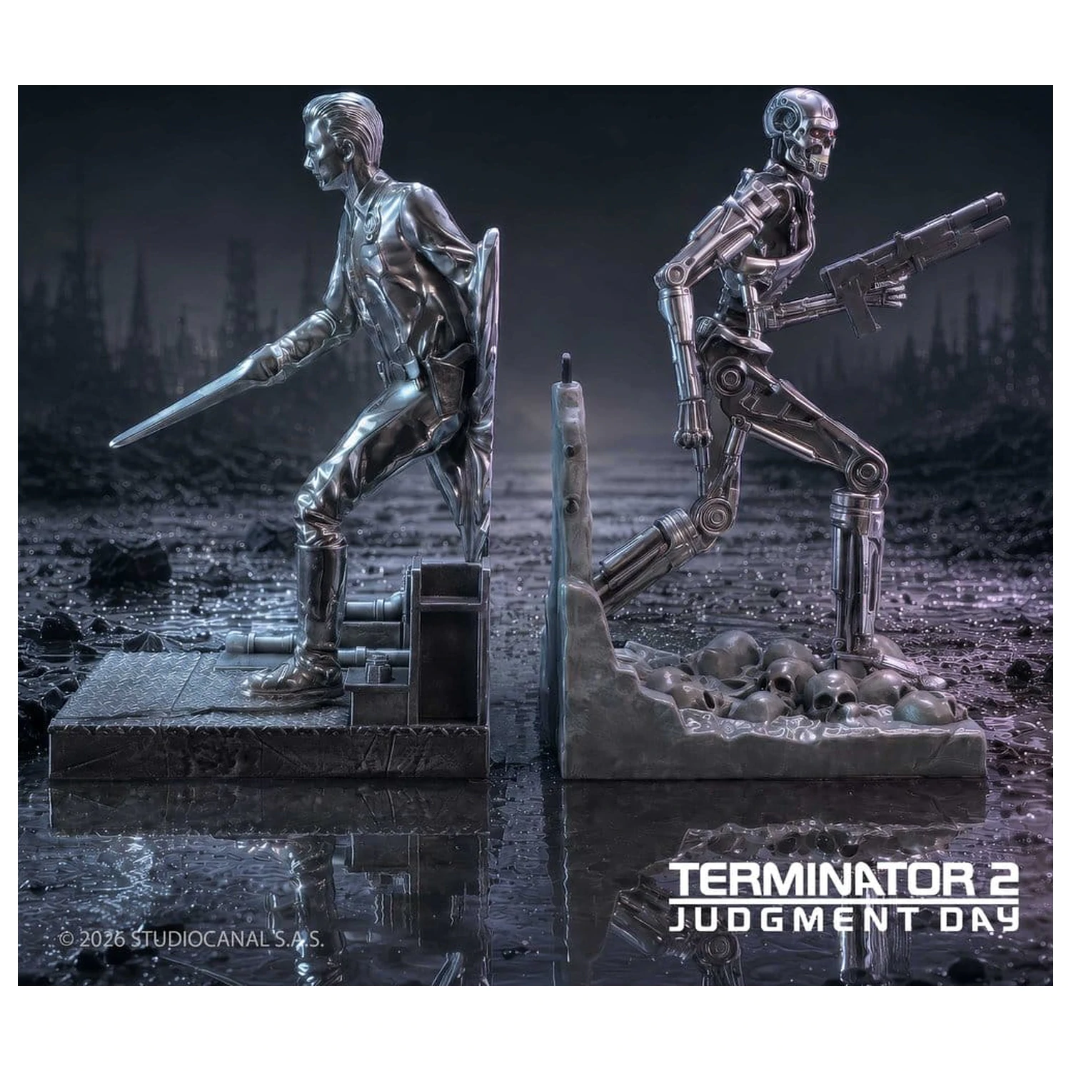 Terminator 2 Knjižni oporniki T-1000 proti T-800 19 cm fotografija izdelka