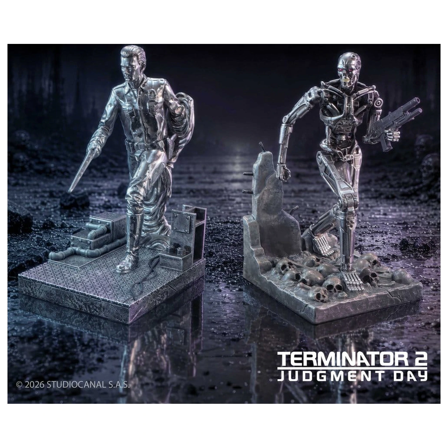 Terminator 2 Knjižni oporniki T-1000 proti T-800 19 cm fotografija izdelka
