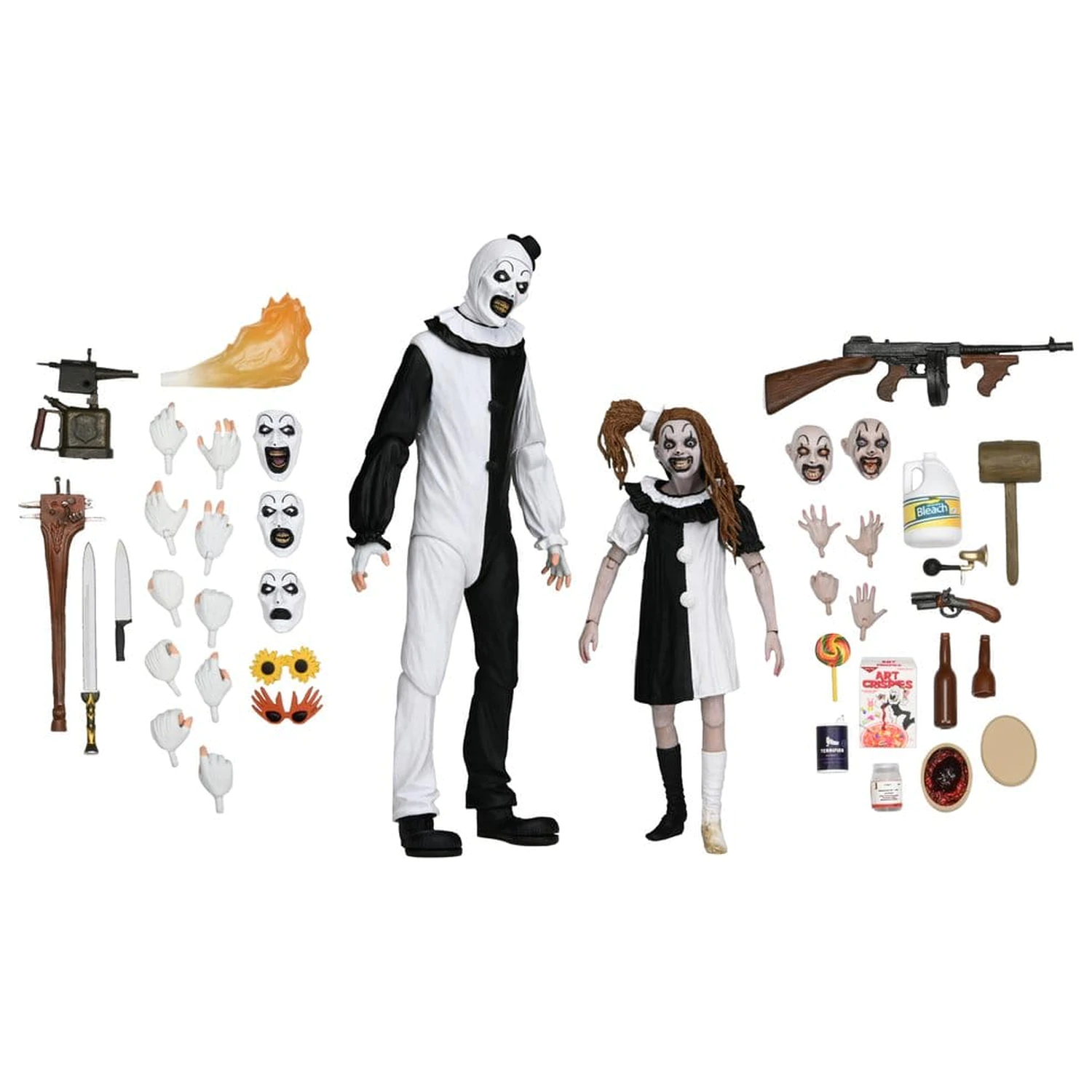 Terrifier 2 Dvojni paket akcijskih figur Ultimate Art the Clown & Little Pale Girl 18 cm fotografija izdelka