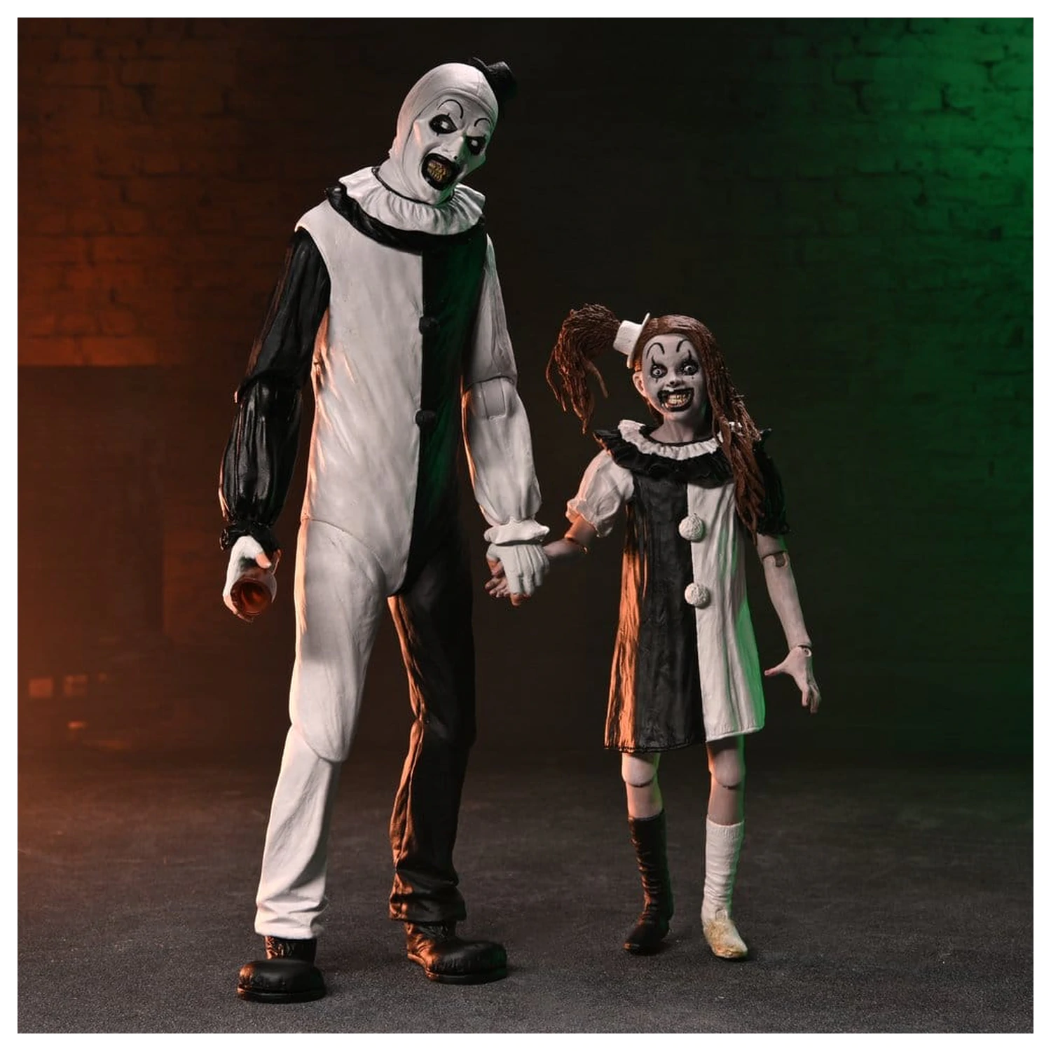 Terrifier 2 Dvojni paket akcijskih figur Ultimate Art the Clown & Little Pale Girl 18 cm fotografija izdelka