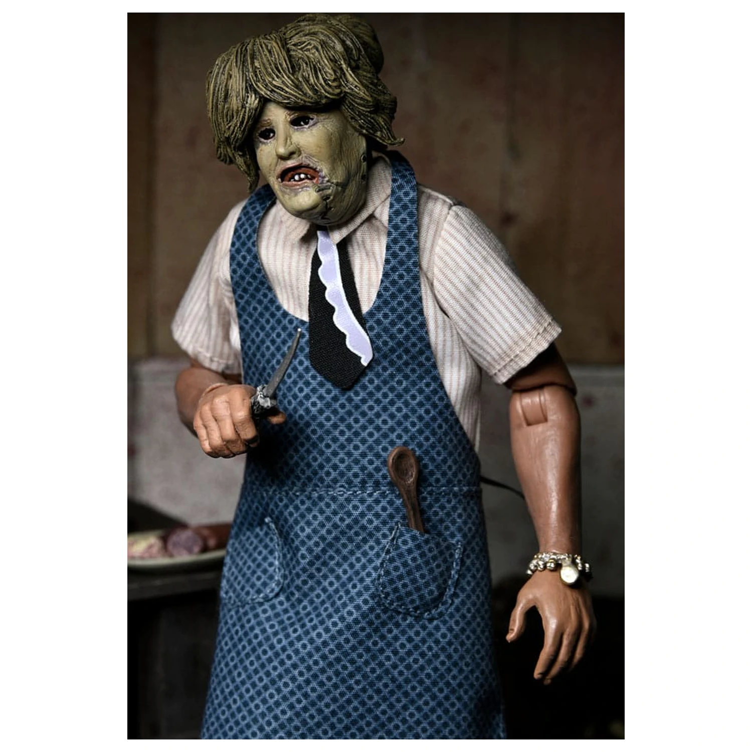 Texas Chainsaw Massacre oblečena akcijska figura Leatherface z masko stare gospe 20 cm fotografija izdelka