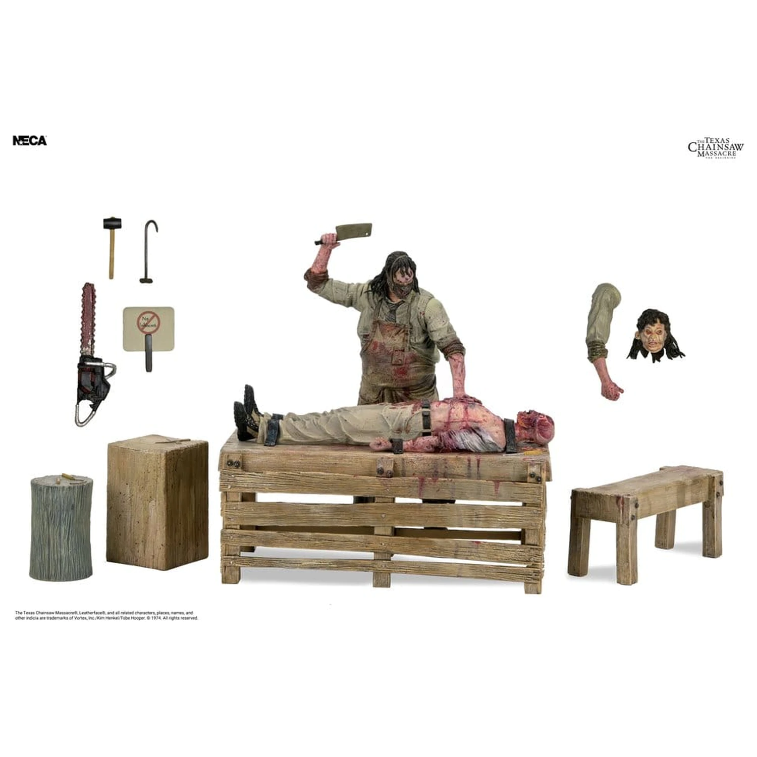 Texas Chainsaw Massacre: The Beginning Diorama akcijska figura Leatherface Slaughterhouse komplet v škatli 18 cm fotografija izdelka