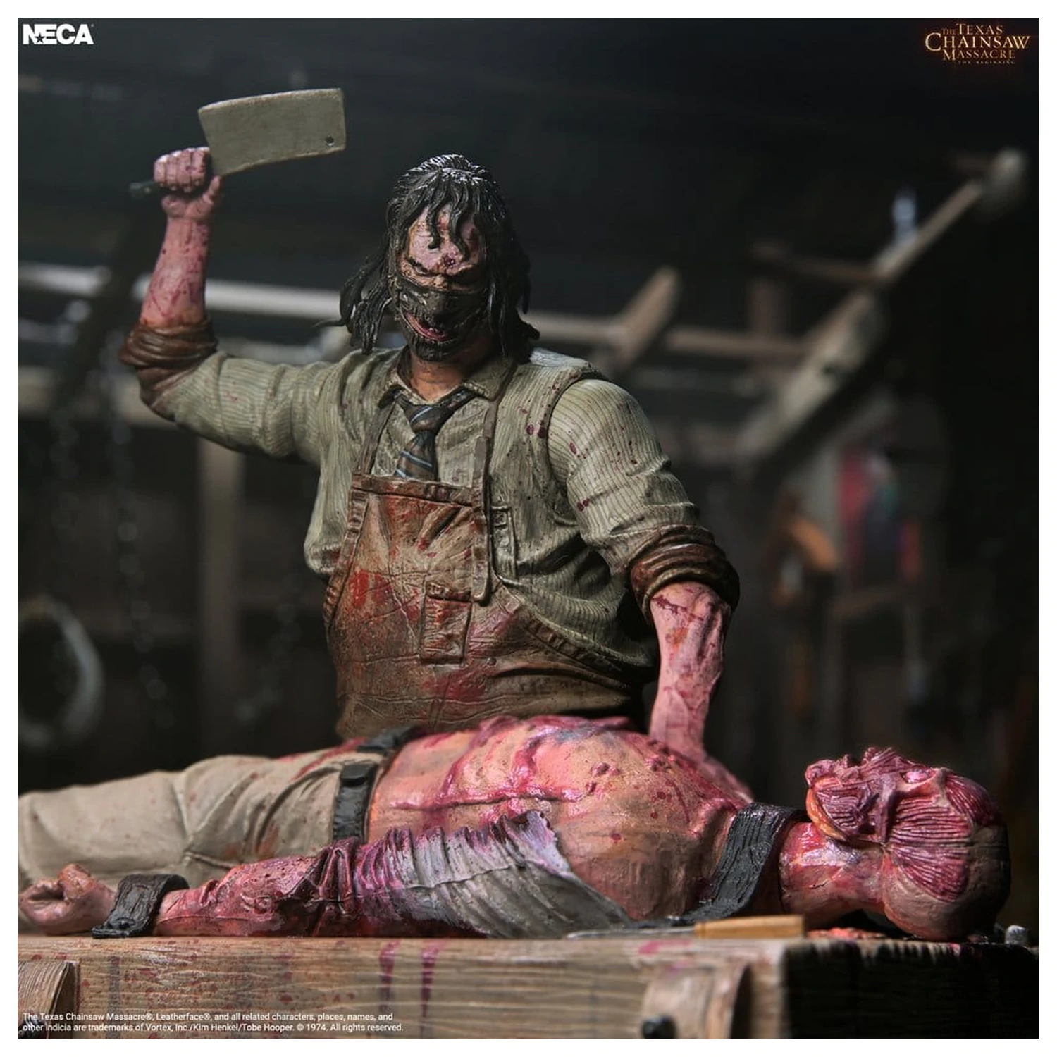 Texas Chainsaw Massacre: The Beginning Diorama akcijska figura Leatherface Slaughterhouse komplet v škatli 18 cm fotografija izdelka