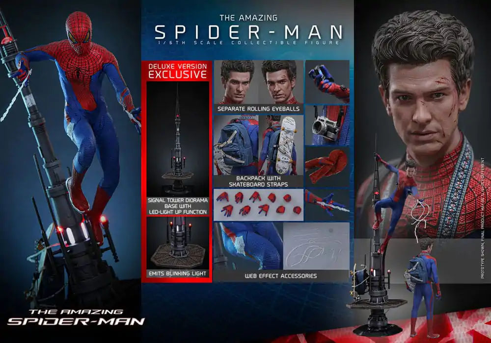 The Amazing Spider-Man Movie Masterpiece Akcijska figura 1/6 Spider-Man (Deluxe Version) 30 cm fotografija izdelka