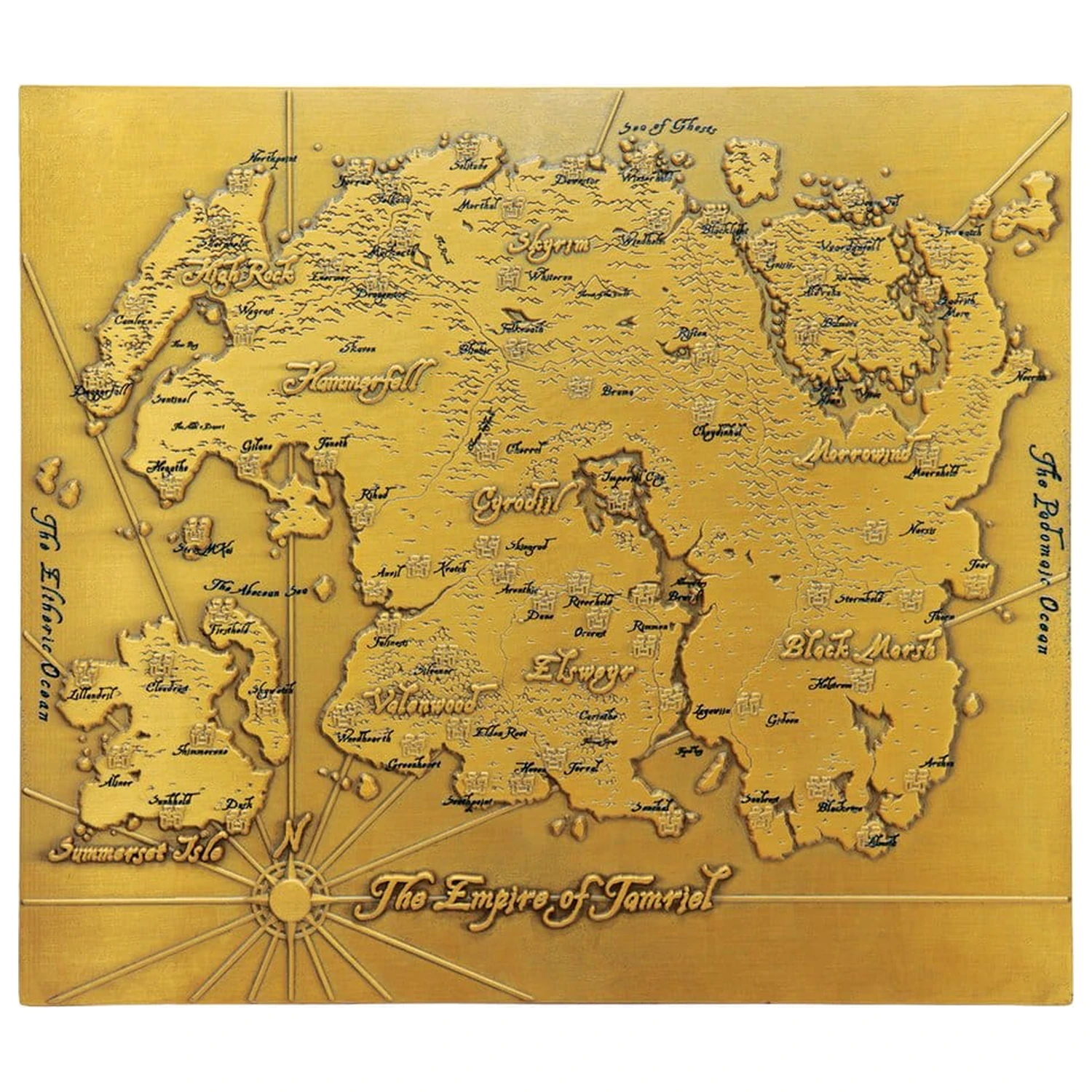 The Elder Scrolls Replika kovinska karta Tamriela Limited Edition 15 x 13 cm fotografija izdelka