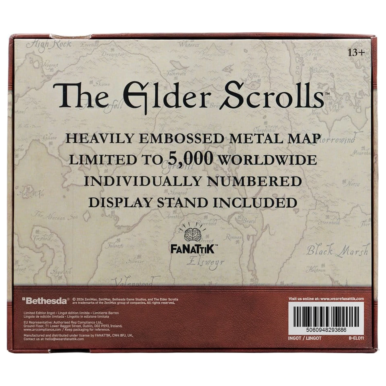 The Elder Scrolls Replika kovinska karta Tamriela Limited Edition 15 x 13 cm fotografija izdelka