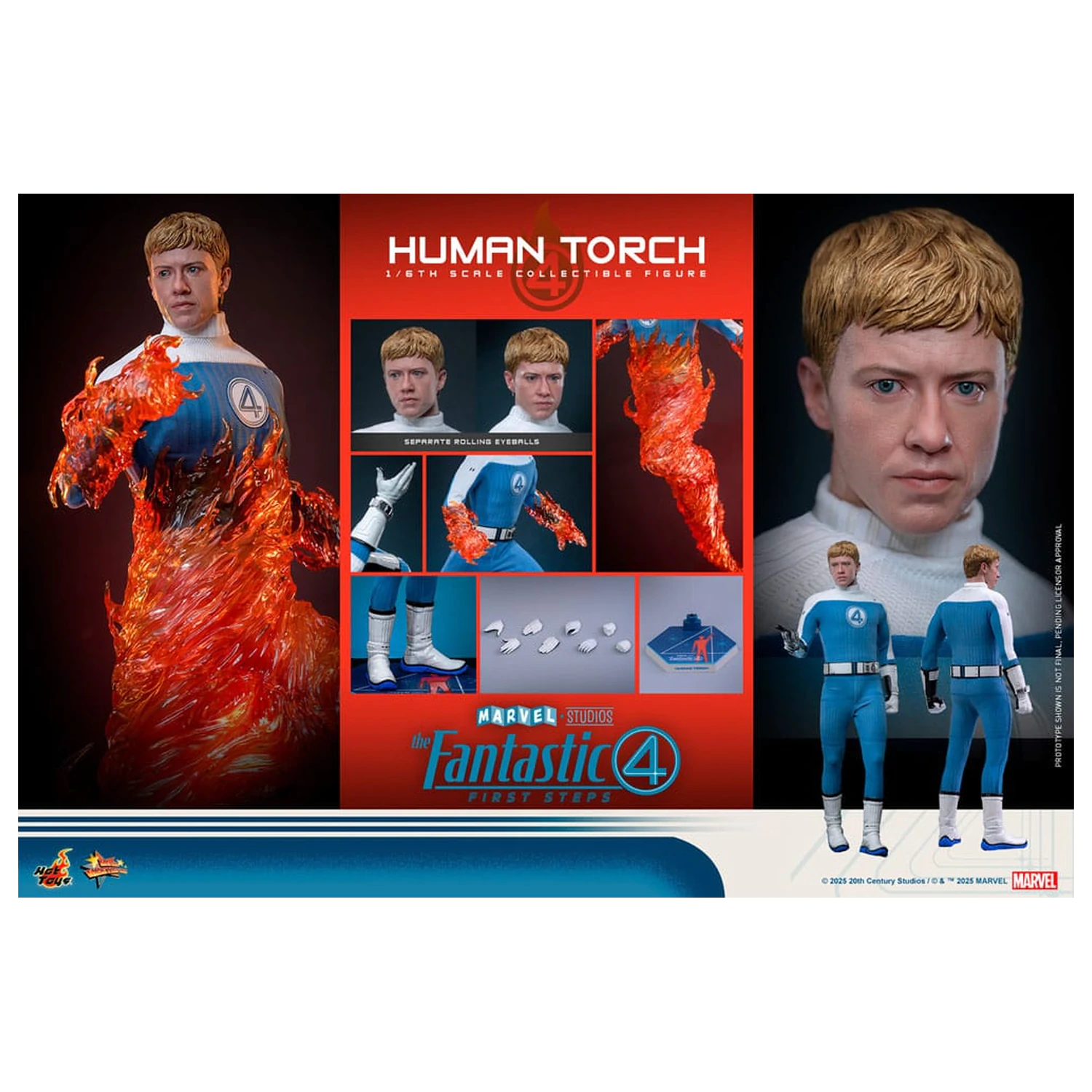 The Fantastic Four: First Steps Movie Masterpiece Akcijska figura 1/6 Human Torch 30 cm fotografija izdelka