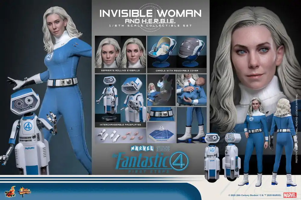The Fantastic Four: First Steps Movie Masterpiece Figurica 2-paket 1/6 Invisible Woman & H.E.R.B.I.E. 28 cm fotografija izdelka