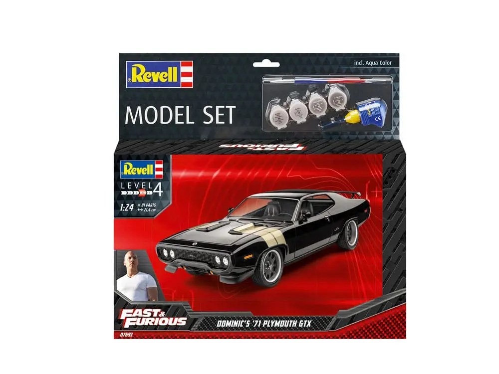 The Fast & Furious komplet modela z osnovnimi dodatki Dominicov 1971 Plymouth GTX fotografija izdelka