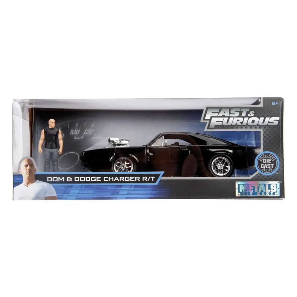 The Fast and Furious Diecast Model Hollywood Rides 1/24 1970 Dodge Charger z figuro Doma Toretta fotografija izdelka