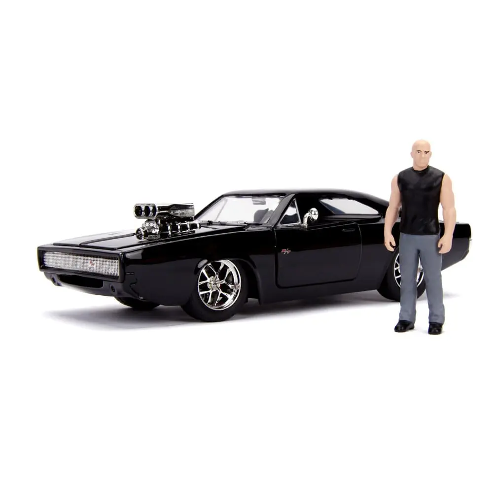 The Fast and Furious Diecast Model Hollywood Rides 1/24 1970 Dodge Charger z figuro Doma Toretta fotografija izdelka