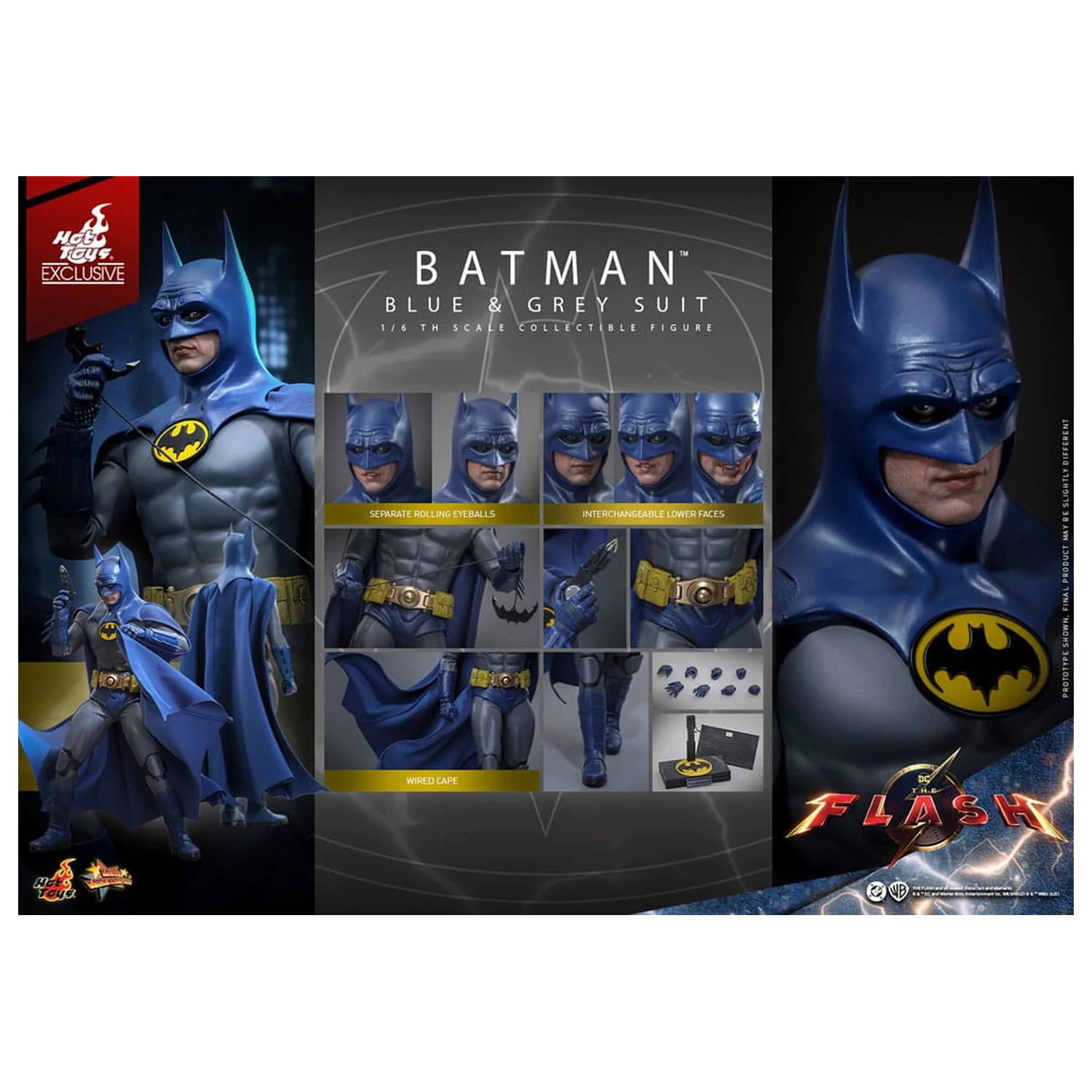 The Flash Movie Masterpiece Akcijska figura 1/6 Batman (Blue & Grey Suit) Limited Edition 30 cm fotografija izdelka