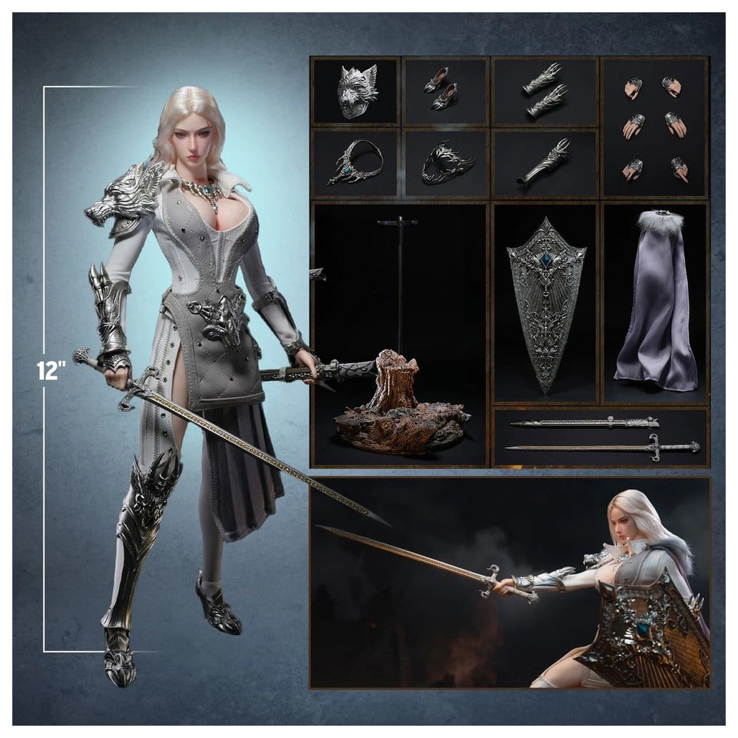 The Girl Under Wolf's Ward Action Figura 1/6 Alina (Silver) 30 cm fotografija izdelka