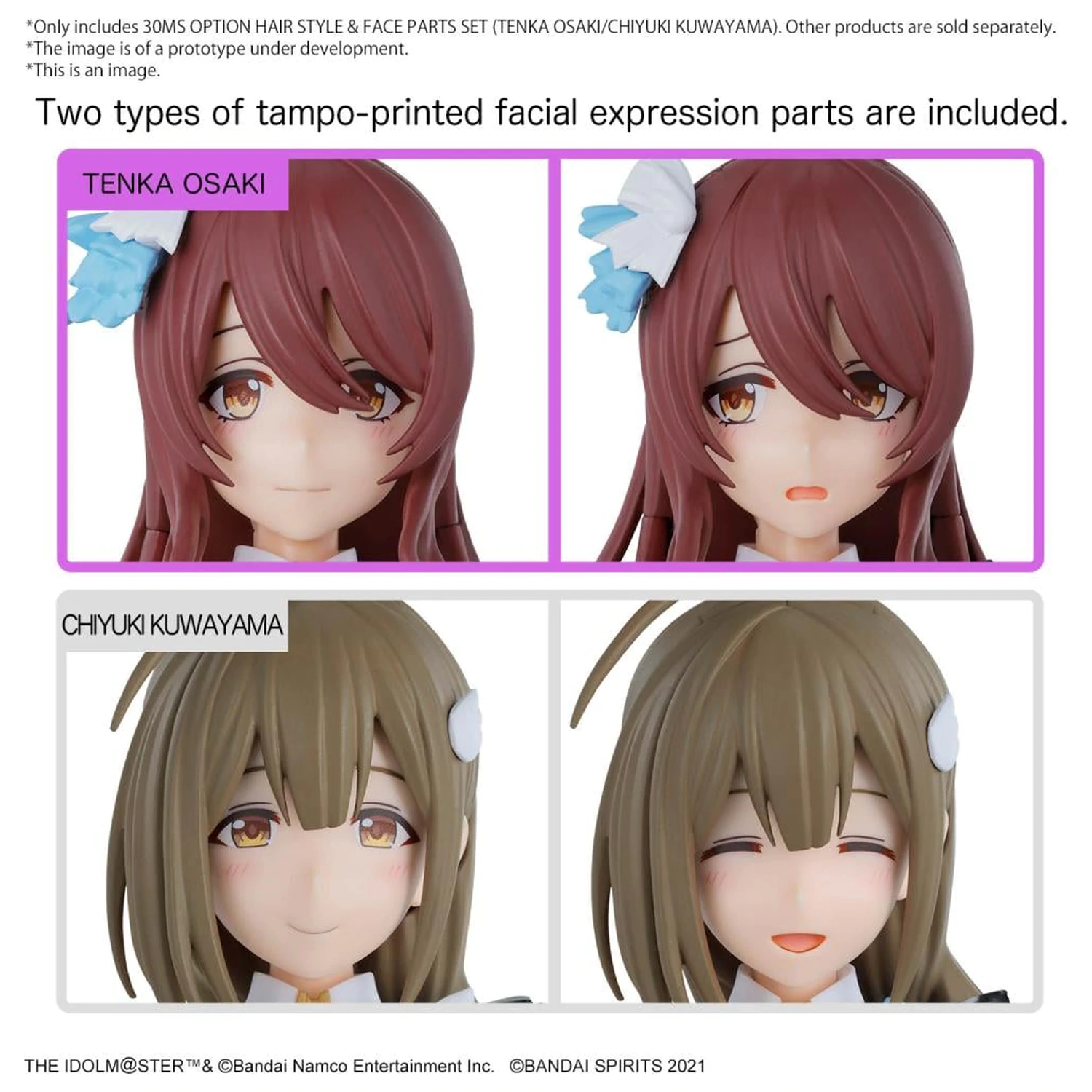 The Idolmaster 30MS Option Set lasne frizure in obraznih delov Komplet modelov fotografija izdelka