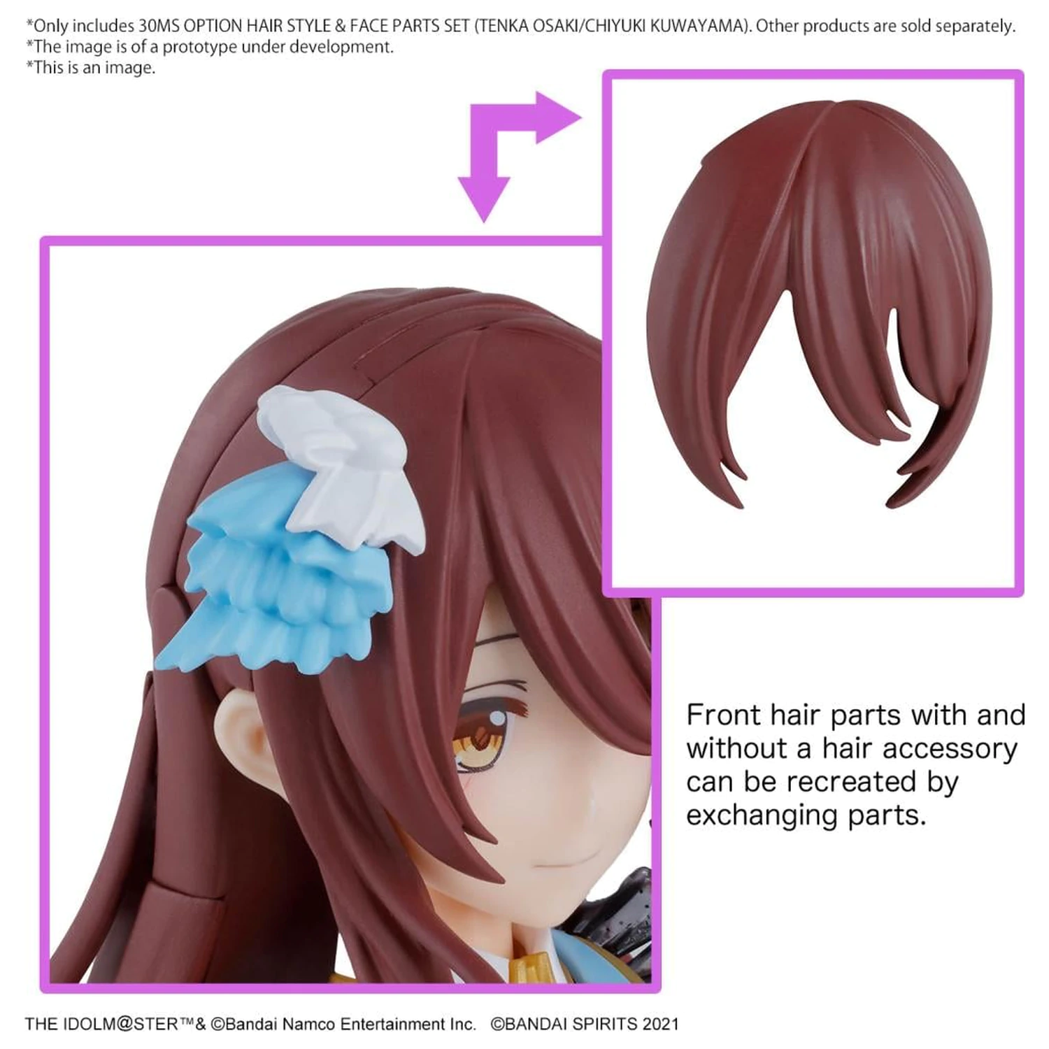 The Idolmaster 30MS Option Set lasne frizure in obraznih delov Komplet modelov fotografija izdelka