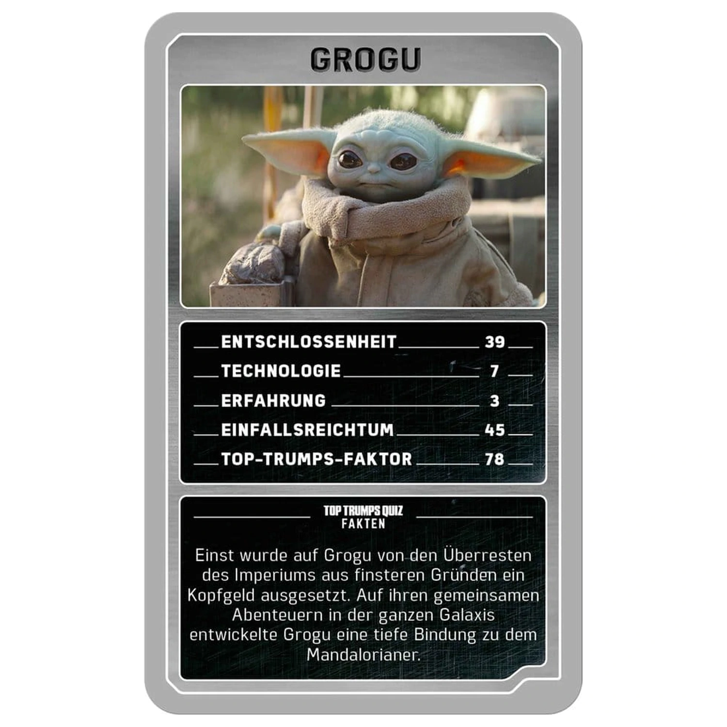 The Mandalorian in Grogu igra s kartami Top Trumps zbirateljski predmeti *nemška različica* fotografija izdelka