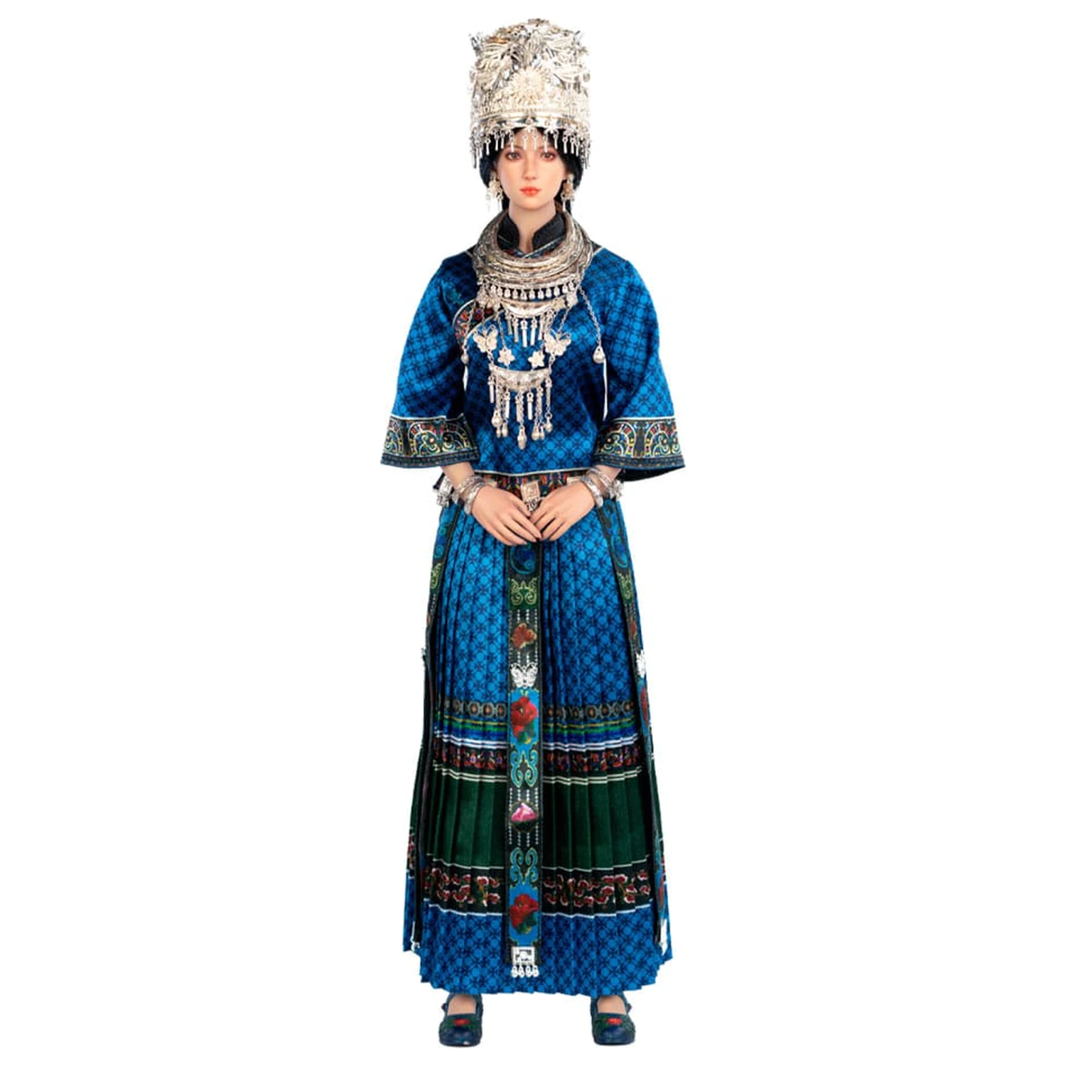 The Miao of China's 56 Ethnic Groups Figura 1/6 modra 30 cm fotografija izdelka