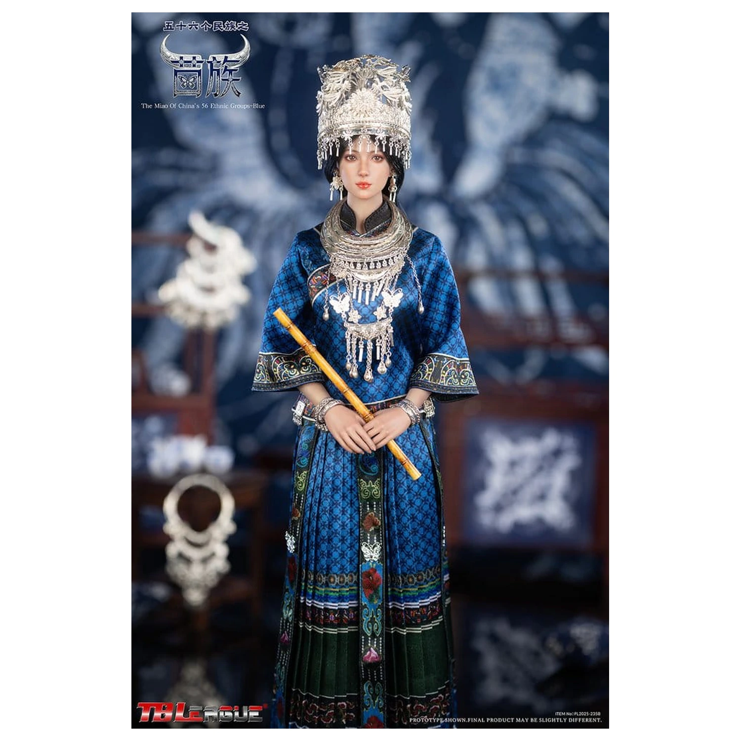 The Miao of China's 56 Ethnic Groups Figura 1/6 modra 30 cm fotografija izdelka