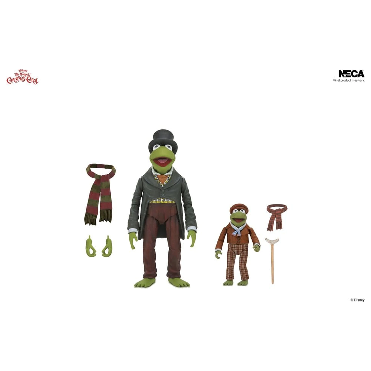The Muppet Christmas Carol Ultimate akcijski figuri 2-paket Kermit kot Bob Cratchit & Robin kot Tiny Tim 18 cm fotografija izdelka
