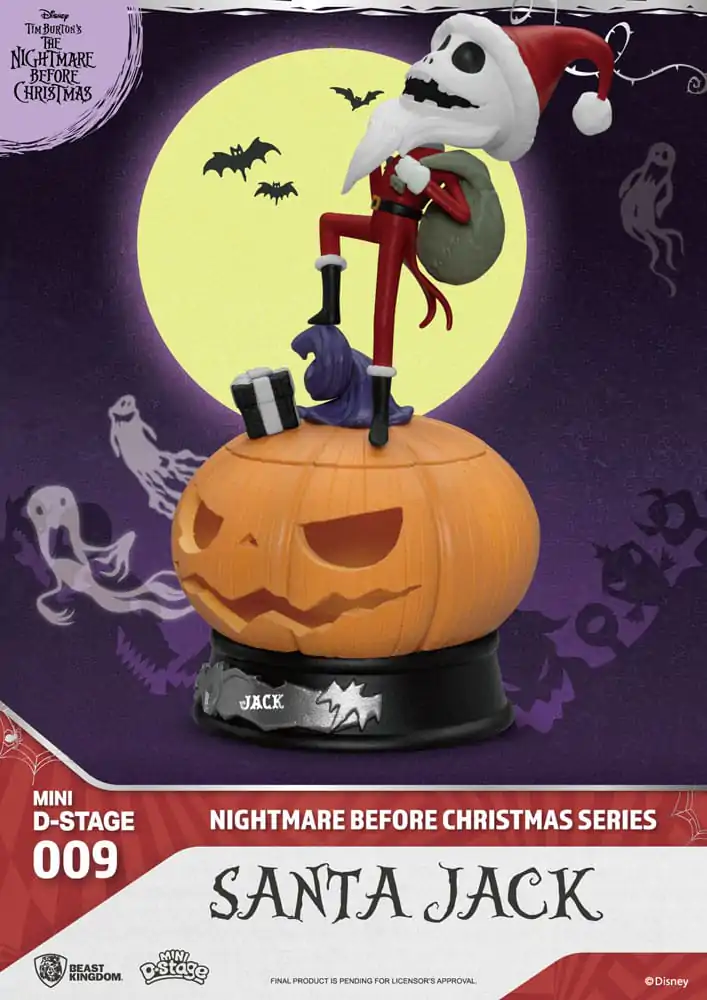 The Nightmare Before Christmas Mini Diorama Odrska PVC Figura Santa Jack 10 cm fotografija izdelka