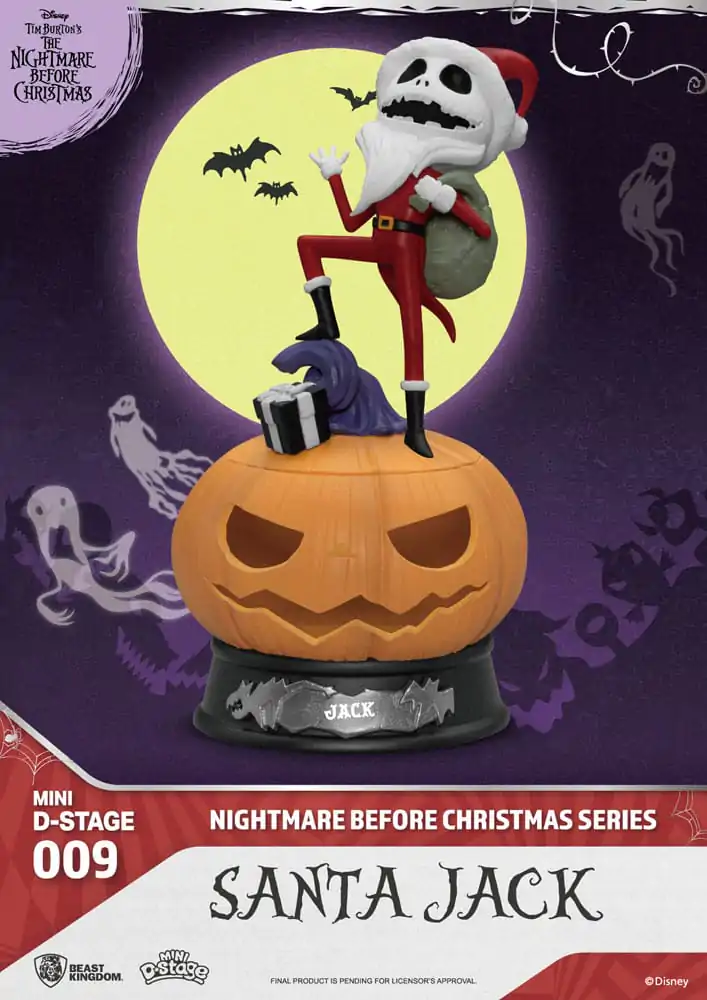 The Nightmare Before Christmas Mini Diorama Odrska PVC Figura Santa Jack 10 cm fotografija izdelka