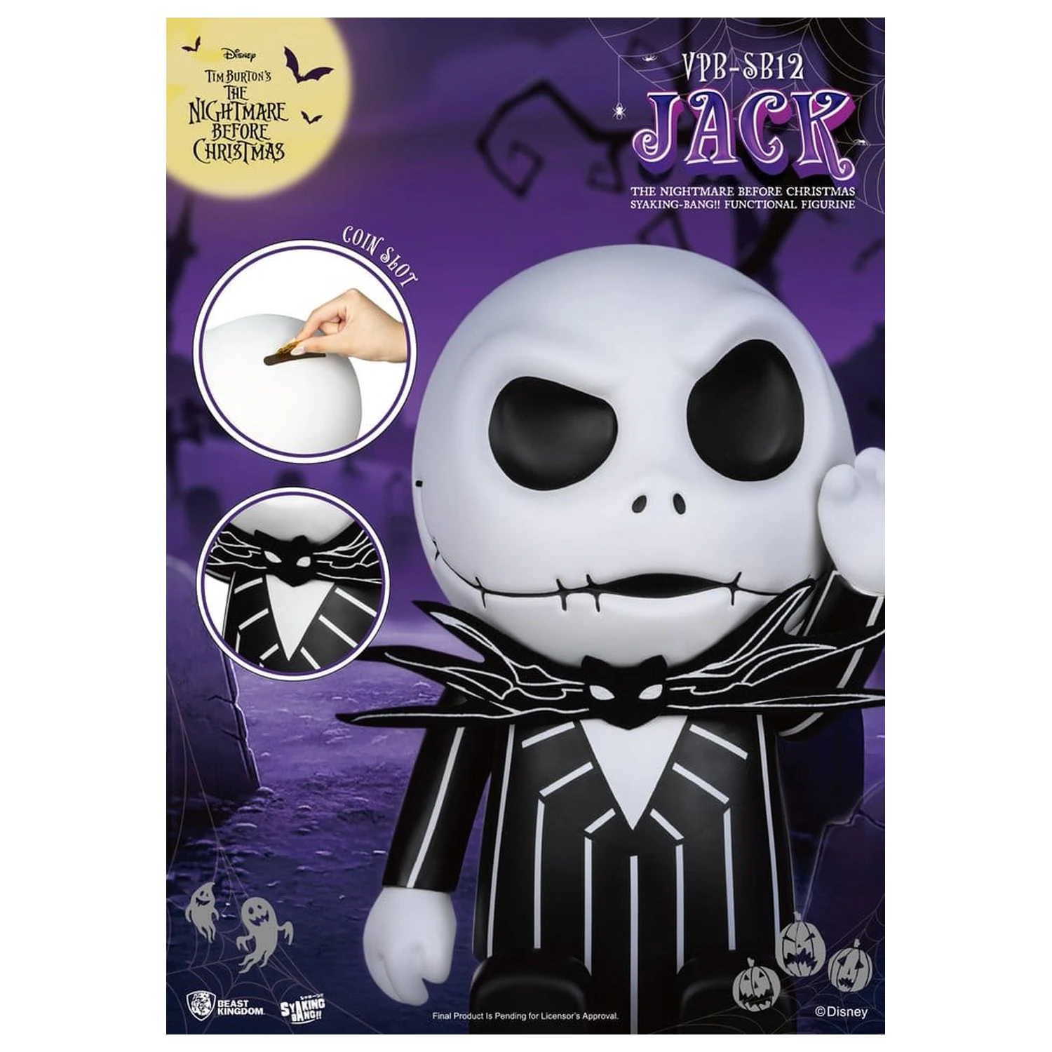 The Nightmare Before Christmas syaking-bang figura banka Jack 47 cm fotografija izdelka
