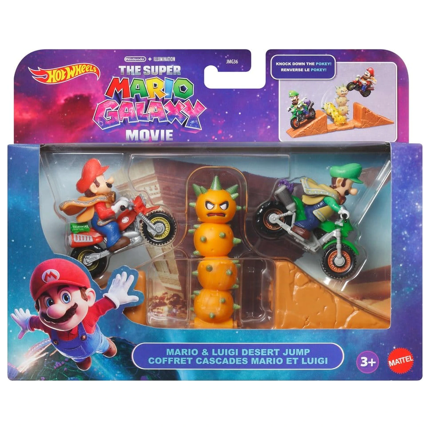 The Super Mario Galaxy Movie Hot Wheels Playset Mario & Luigi Desert Jump fotografija izdelka