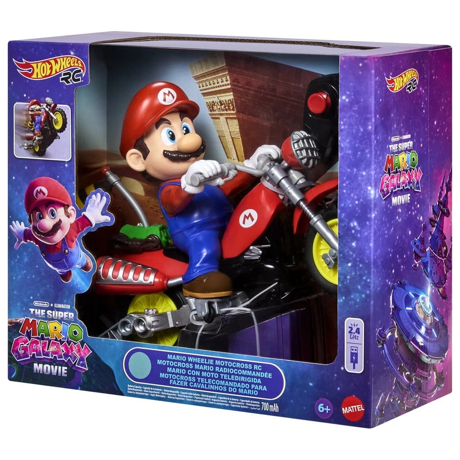 The Super Mario Galaxy Movie Hot Wheels RC Vozilo Mario Wheelie Motocross fotografija izdelka